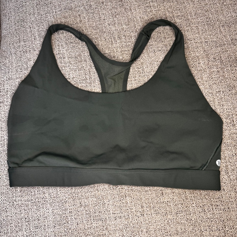 Victoria's Secret Olive Green Light Support Sports Bra Racerback Size L